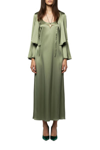 Top Tizia détail lien en soie - Amande