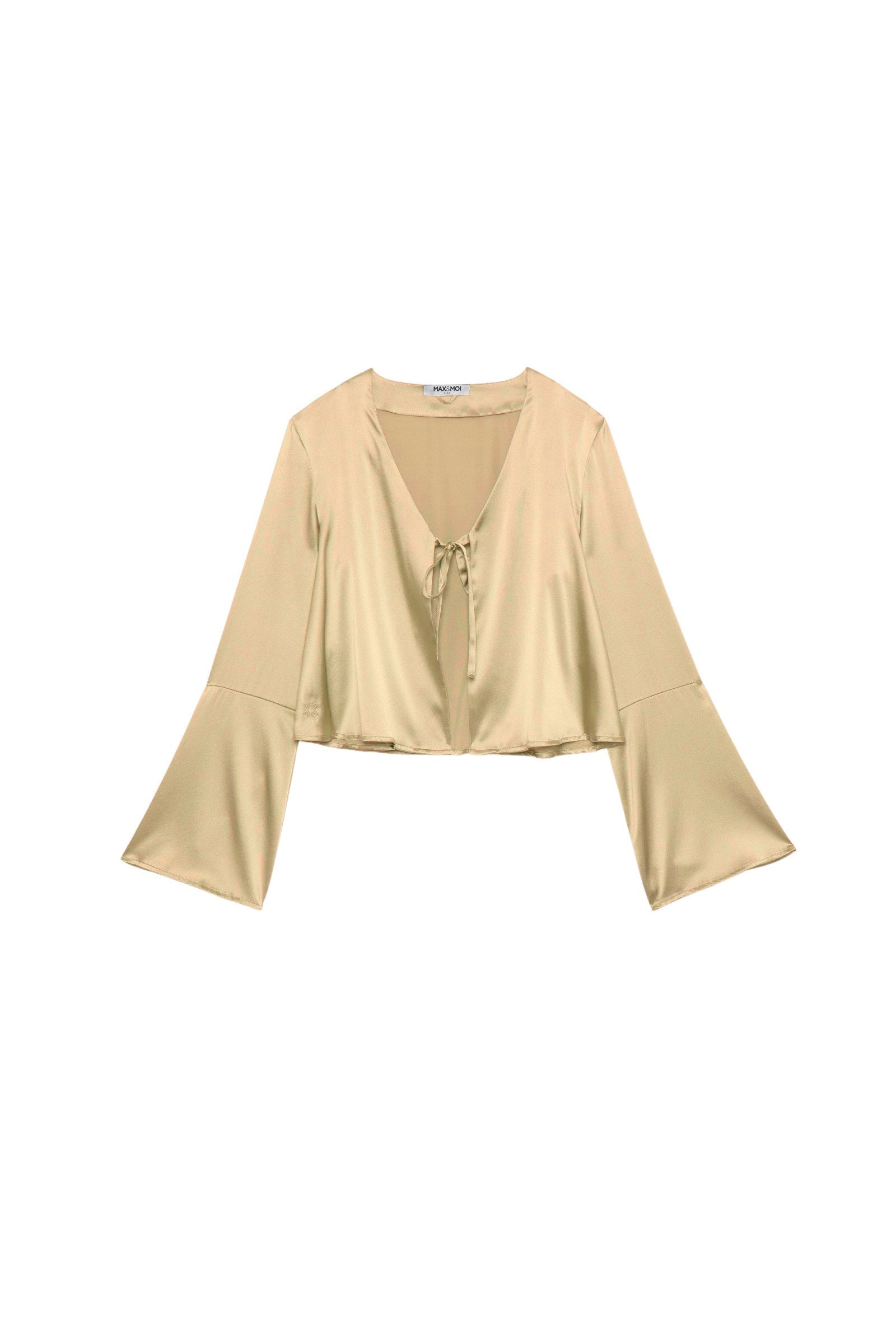 Tizia top with silk tie detail - Dune