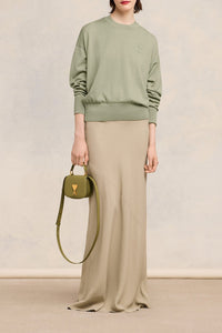 Pull Ami de Cœur à col rond avec broderie en laine - Heather Sage