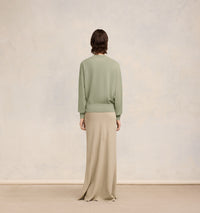 Pull Ami de Cœur à col rond avec broderie en laine - Heather Sage