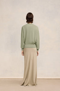 Pull Ami de Cœur à col rond avec broderie en laine - Heather Sage