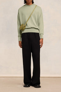 Pull Ami de Cœur à col rond avec broderie en laine - Heather Sage