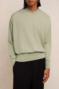 Pull Ami de Cœur à col rond avec broderie en laine - Heather Sage