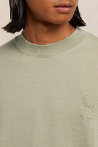 Pull Ami de Cœur à col rond avec broderie en laine - Heather Sage