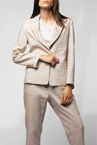 Vaena jacket in lurex linen - Dune