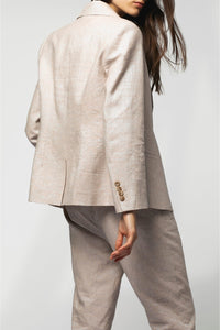 Vaena jacket in lurex linen - Dune