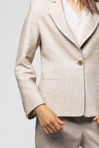 Vaena jacket in lurex linen - Dune