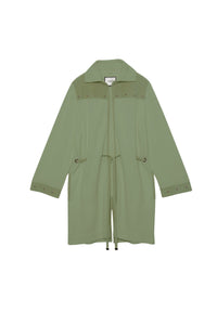 Long Veni cardigan with suede details in wool and cashmere - Almond