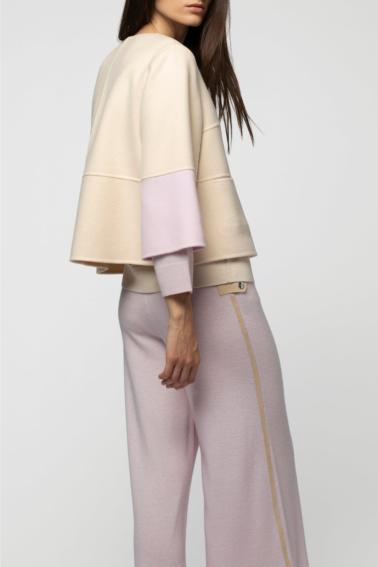 Vladia two-tone wool jacket - Baby Pink