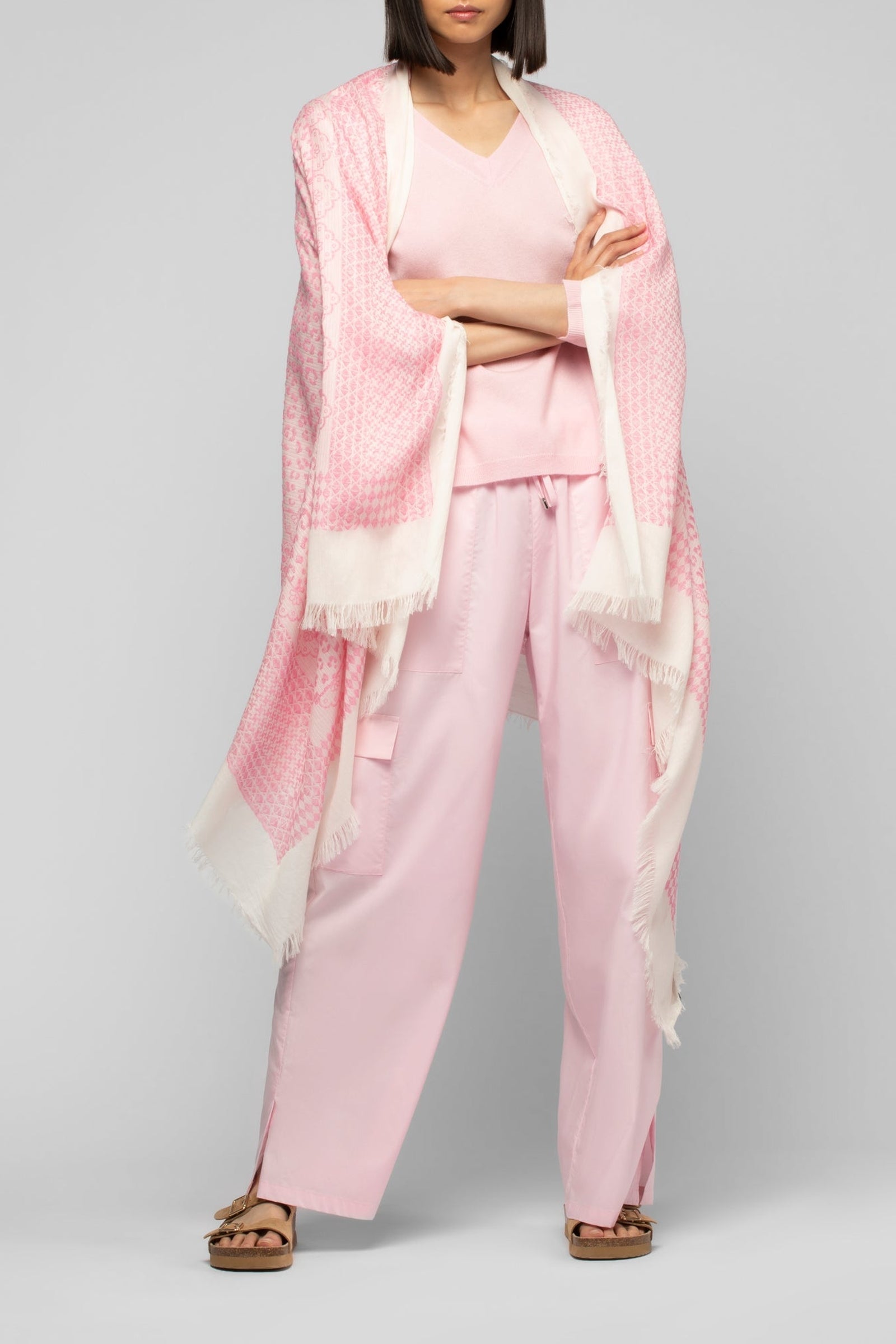 Alexandra XXL scarf with "Peace & Love" motif - Bonbon