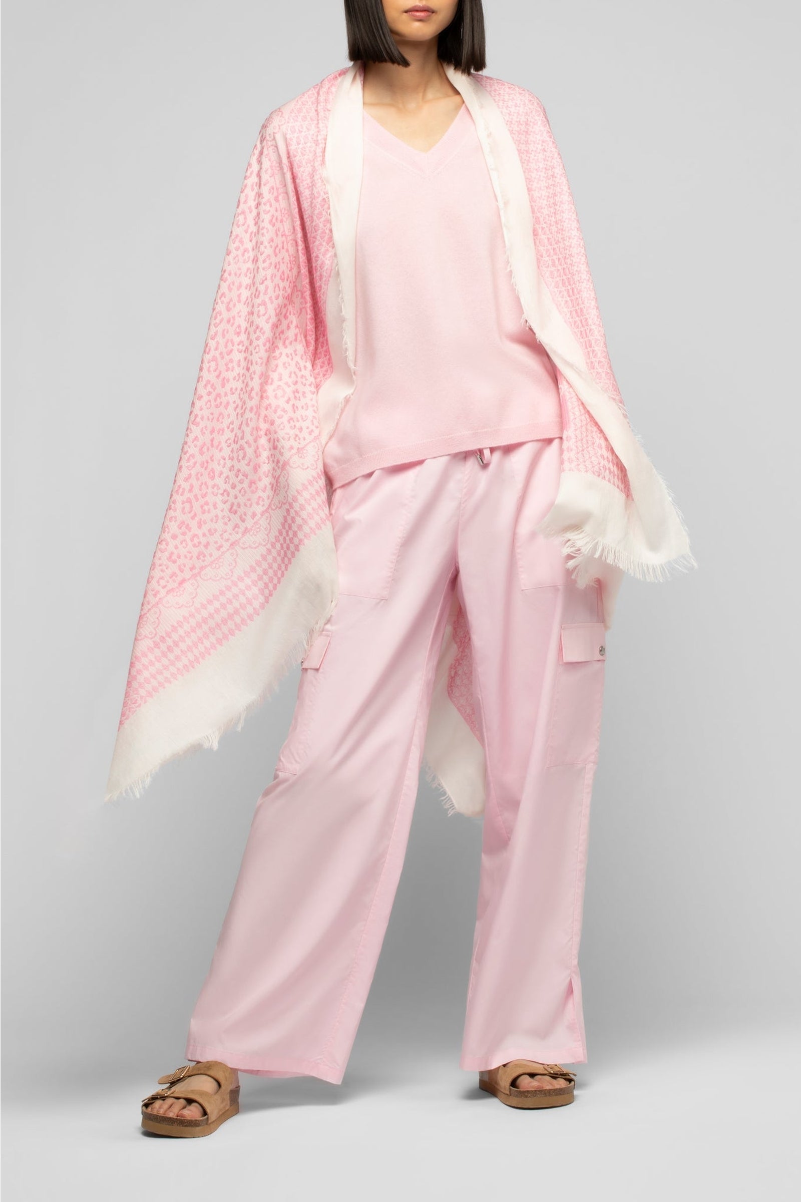 Alexandra XXL scarf with "Peace & Love" motif - Bonbon