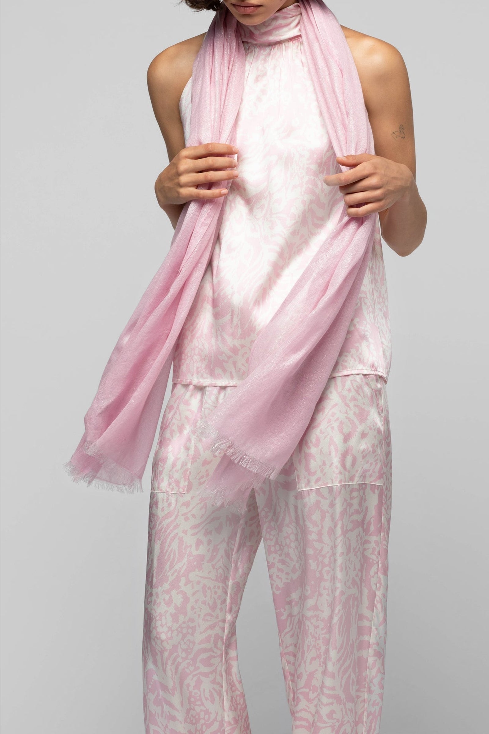 Aleyde scarf with lurex thread - Dragée