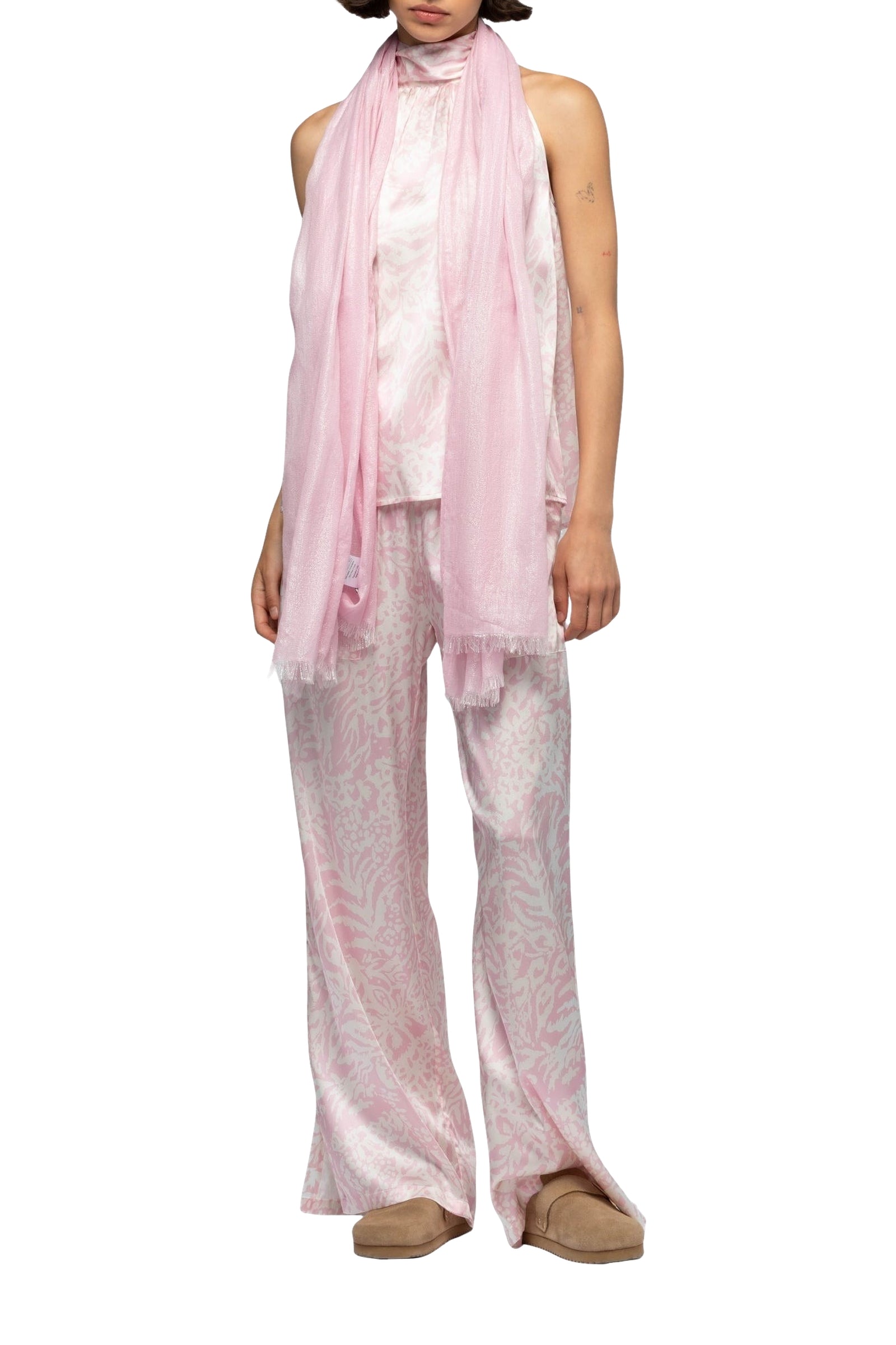 Aleyde scarf with lurex thread - Dragée