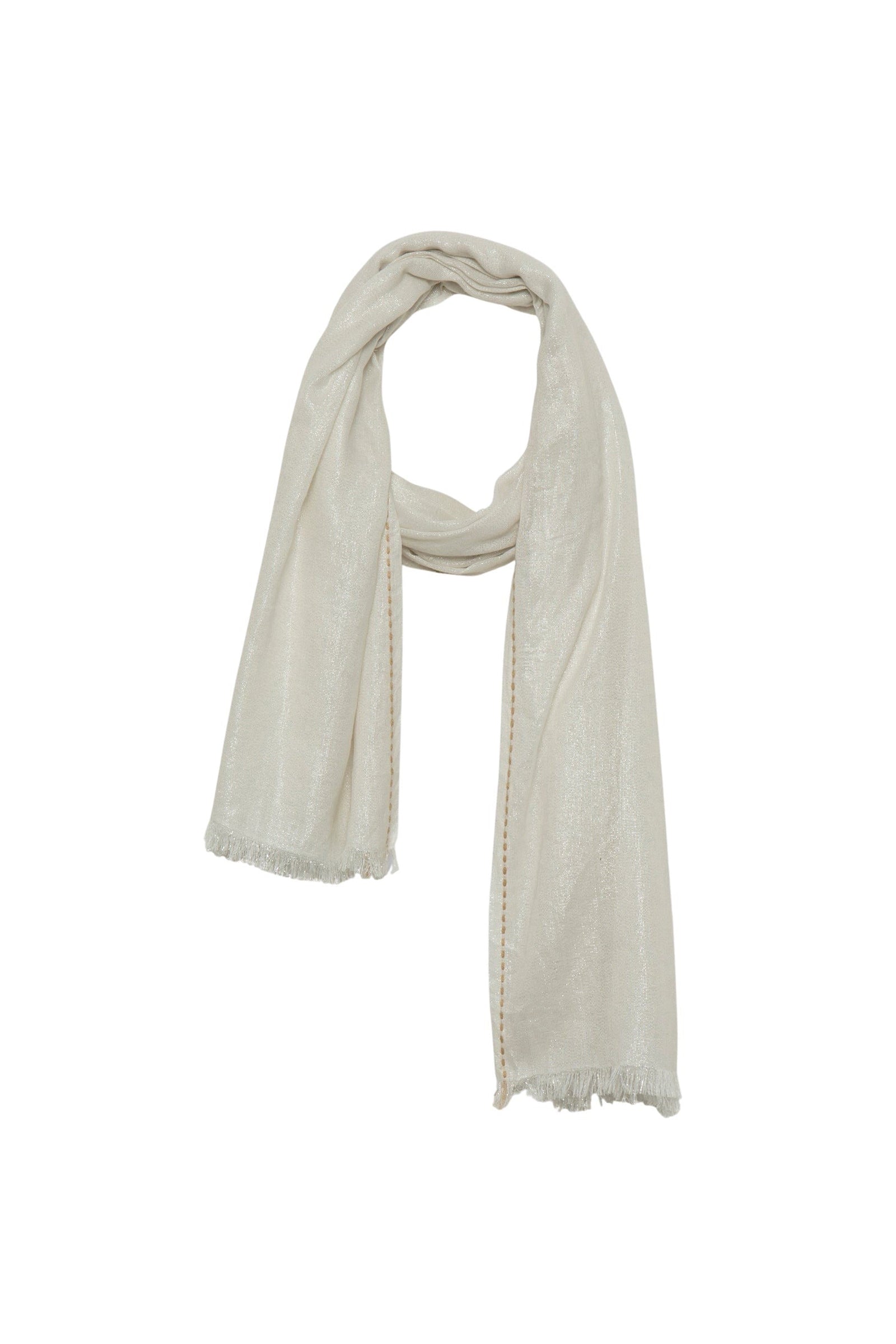 Aleyde scarf with lurex thread - White