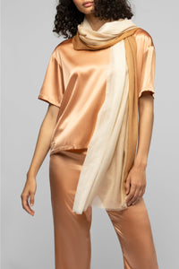 Foulard Amandine tie-and-dye avec fils lurex - Camel