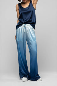 Pantalon Baimy ample et fluide en soie tie and dye - Tie & Dye Bleu
