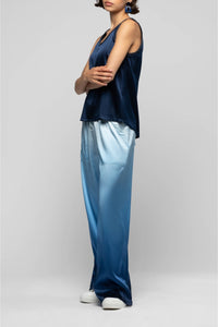Pantalon Baimy ample et fluide en soie tie and dye - Tie & Dye Bleu
