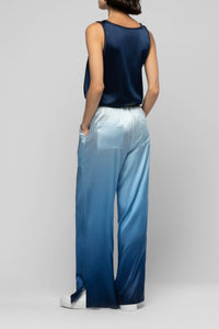 Pantalon Baimy ample et fluide en soie tie and dye - Tie & Dye Bleu