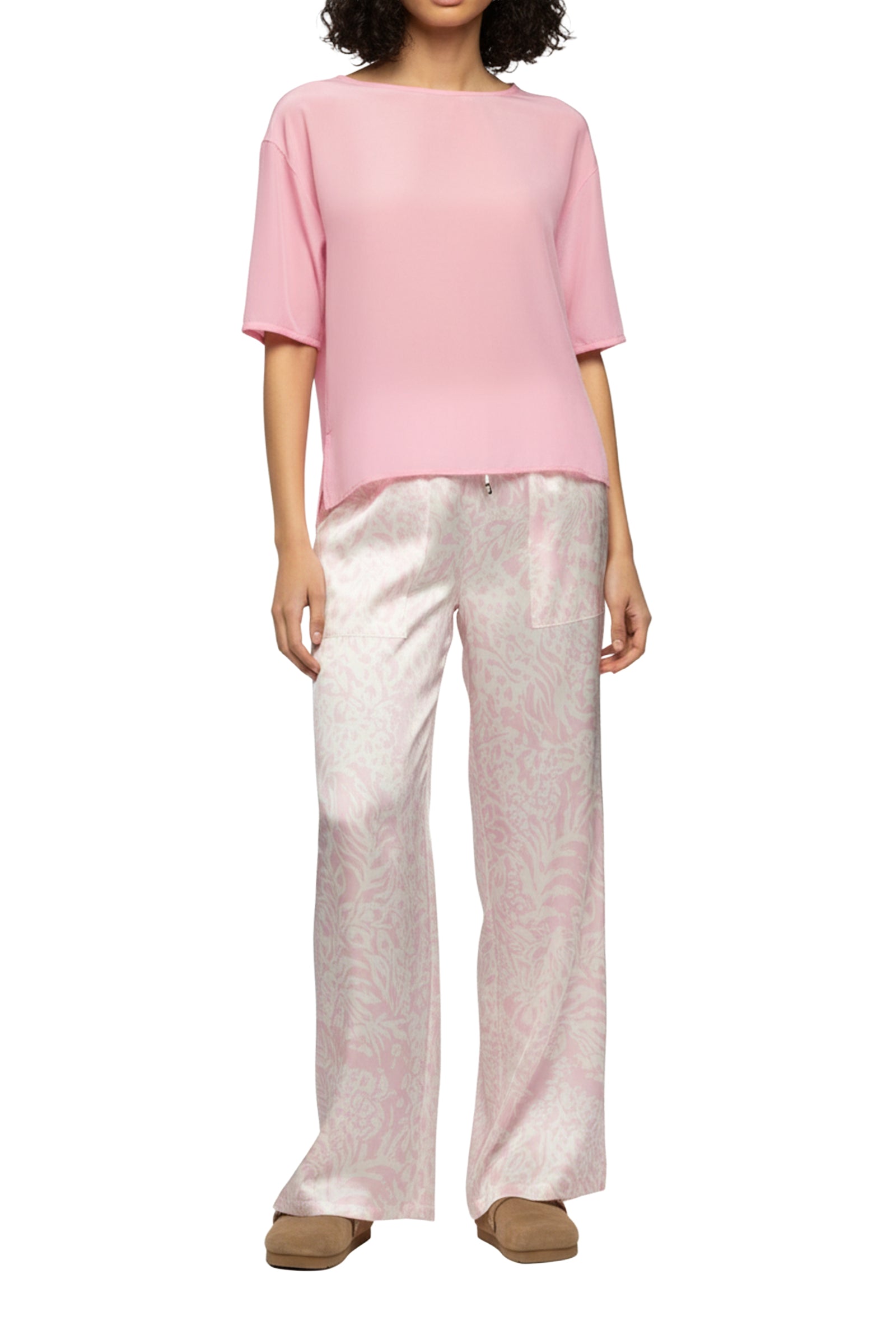 Baimy loose-fit silk leopard print trousers - Printleo