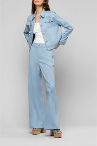 Pantalon Baina ample à taille haute façon denim - Denim