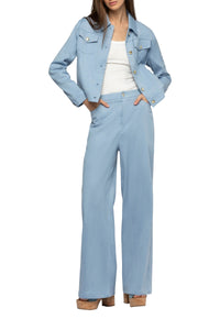 Pantalon Baina ample à taille haute façon denim - Denim