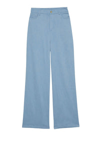 Pantalon Baina ample à taille haute façon denim - Denim