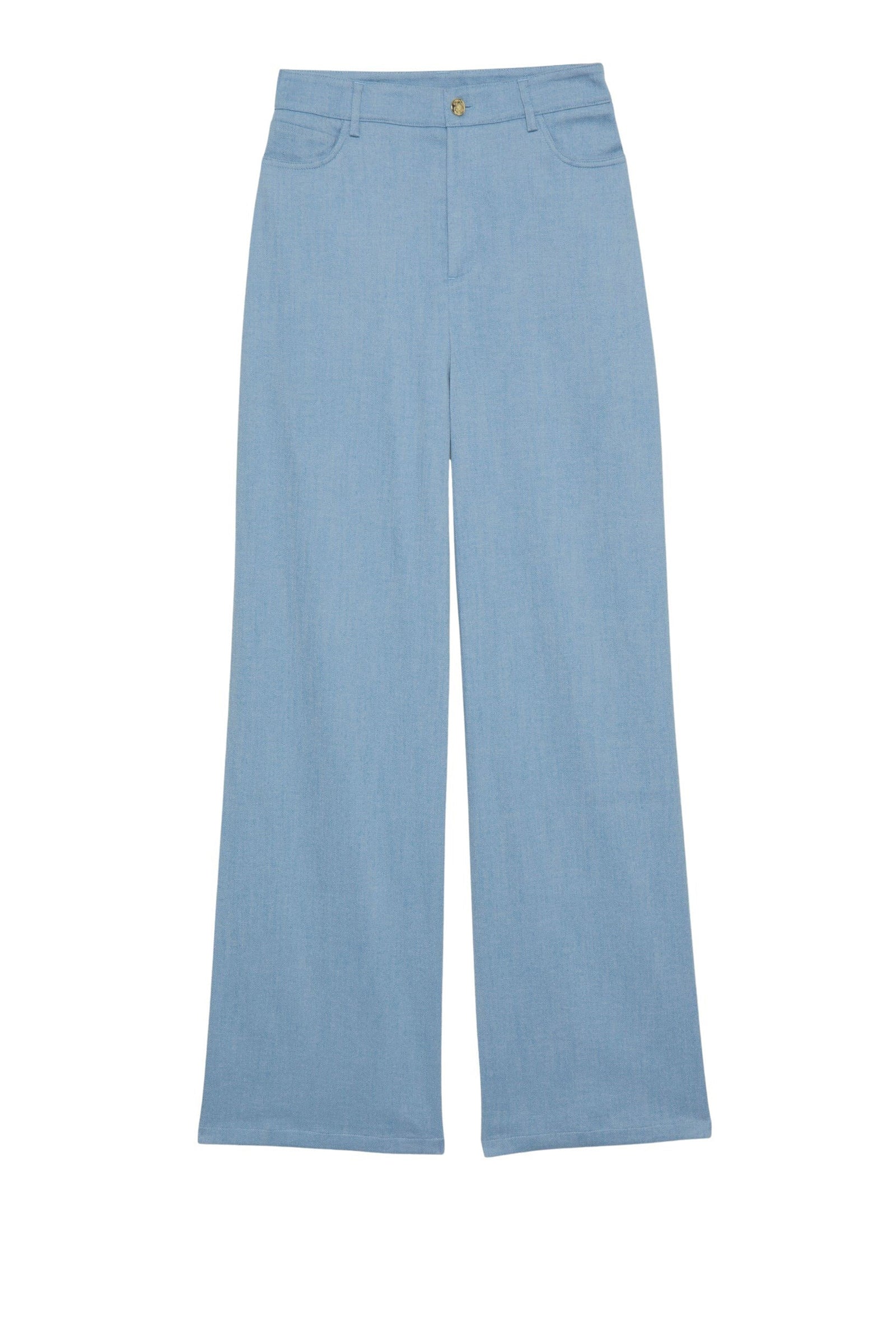 Pantalon Baina ample à taille haute façon denim - Denim