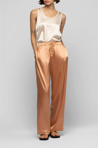 Balexina stretch silk trousers - Camel