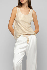 Pantalon Balexina en soie stretch - White