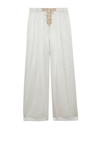 Pantalon Balexina en soie stretch - White