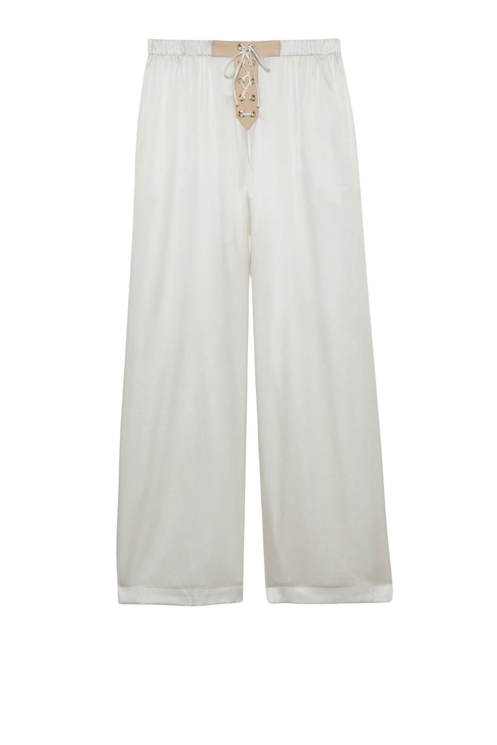 Pantalon Balexina en soie stretch - White