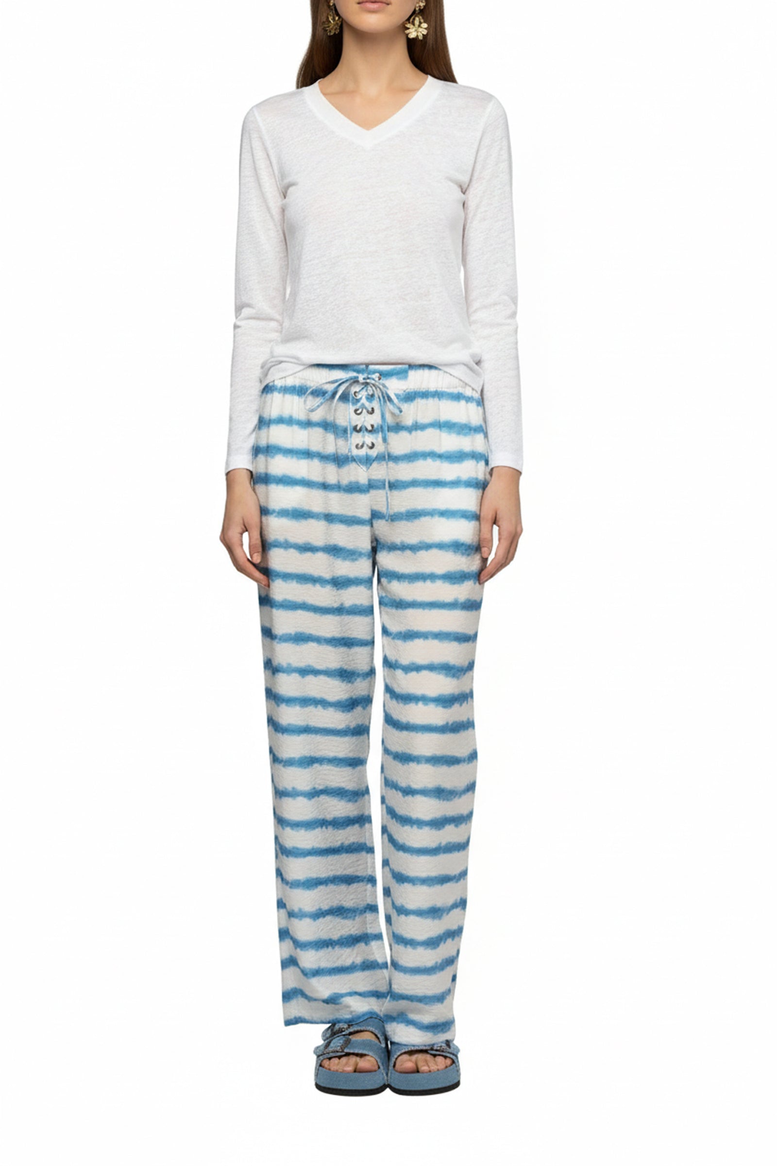 Pantalon Ballyne ample à imprimé tie-and-dye rayé - Tie & Dye rayé Cie