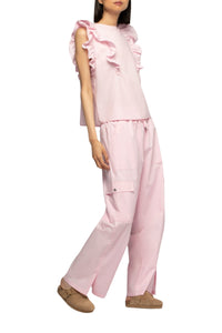 Pantalon Baniela cargo taille haute - Dragée