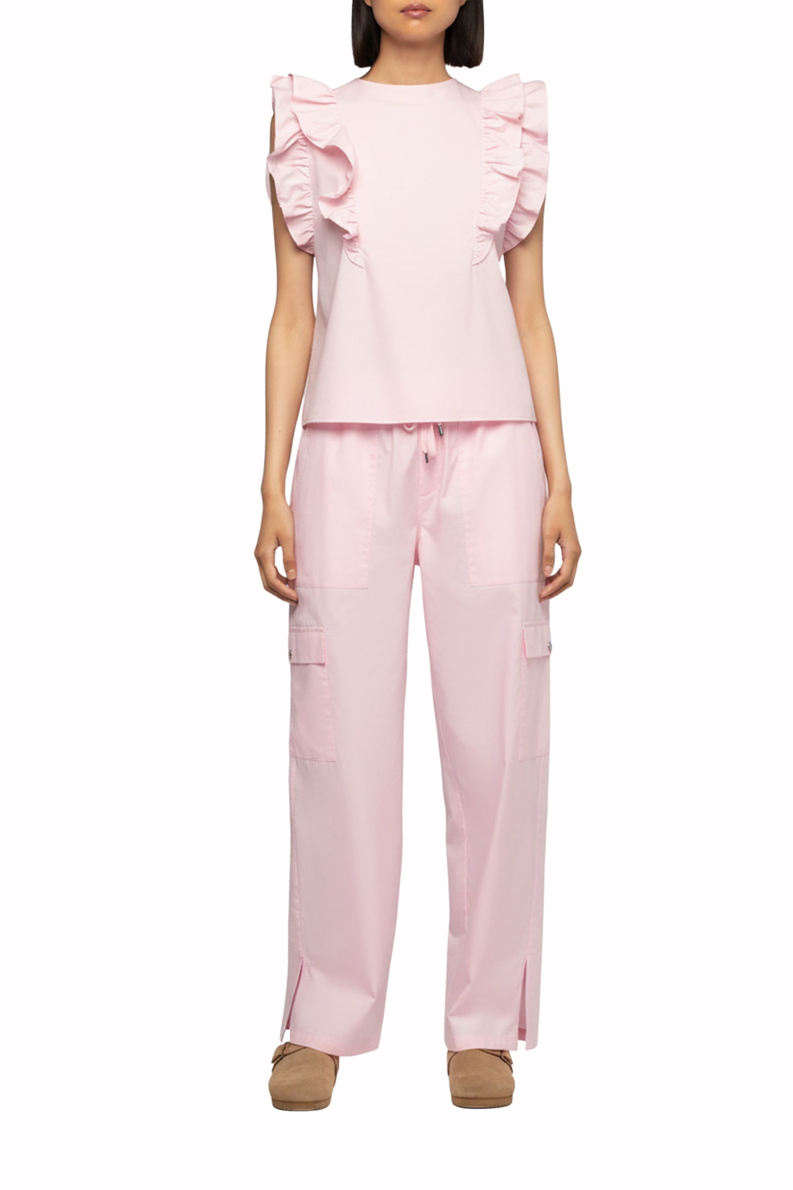 Pantalon Baniela cargo taille haute - Dragée