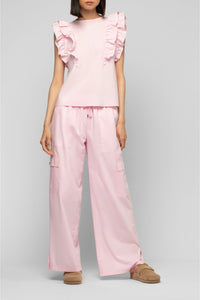 Pantalon Baniela cargo taille haute - Dragée