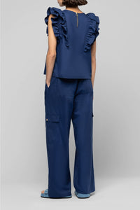 Pantalon Baniela cargo taille haute - Marine