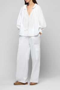 Pantalon Baniela cargo taille haute - White