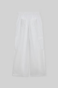 Pantalon Baniela cargo taille haute - White