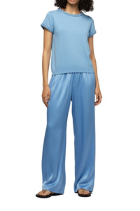 Pantalon Barabelle en soie ample et taille haute - Denim