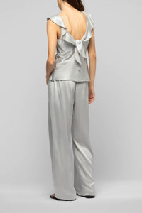 Barabelle high-waisted silk trousers - Grey