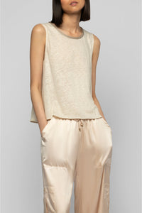 Pantalon Bazra cargo ample en soie - Beige