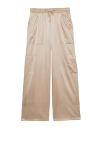 Pantalon Bazra cargo ample en soie - Beige