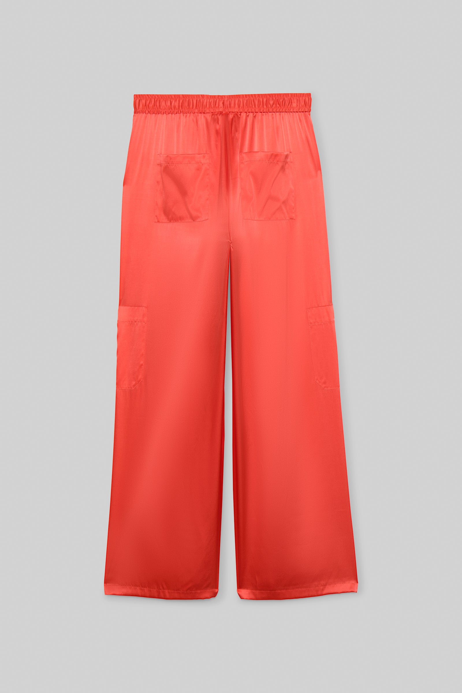 Pantalon Bazra cargo ample en soie - Corail