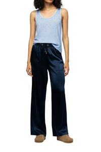 Pantalon Bazra cargo ample en soie - Marine