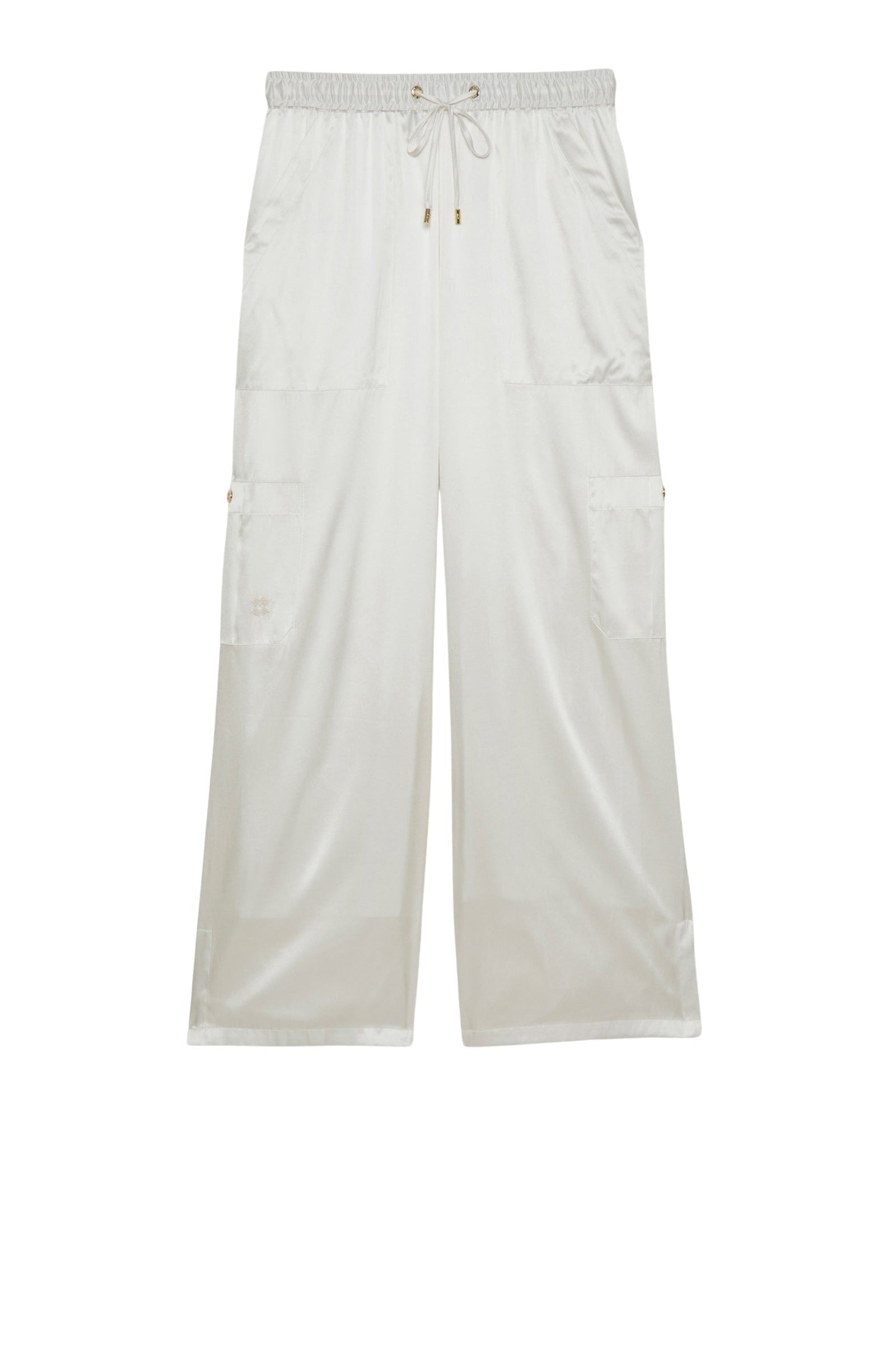 Bazra silk cargo trousers - White
