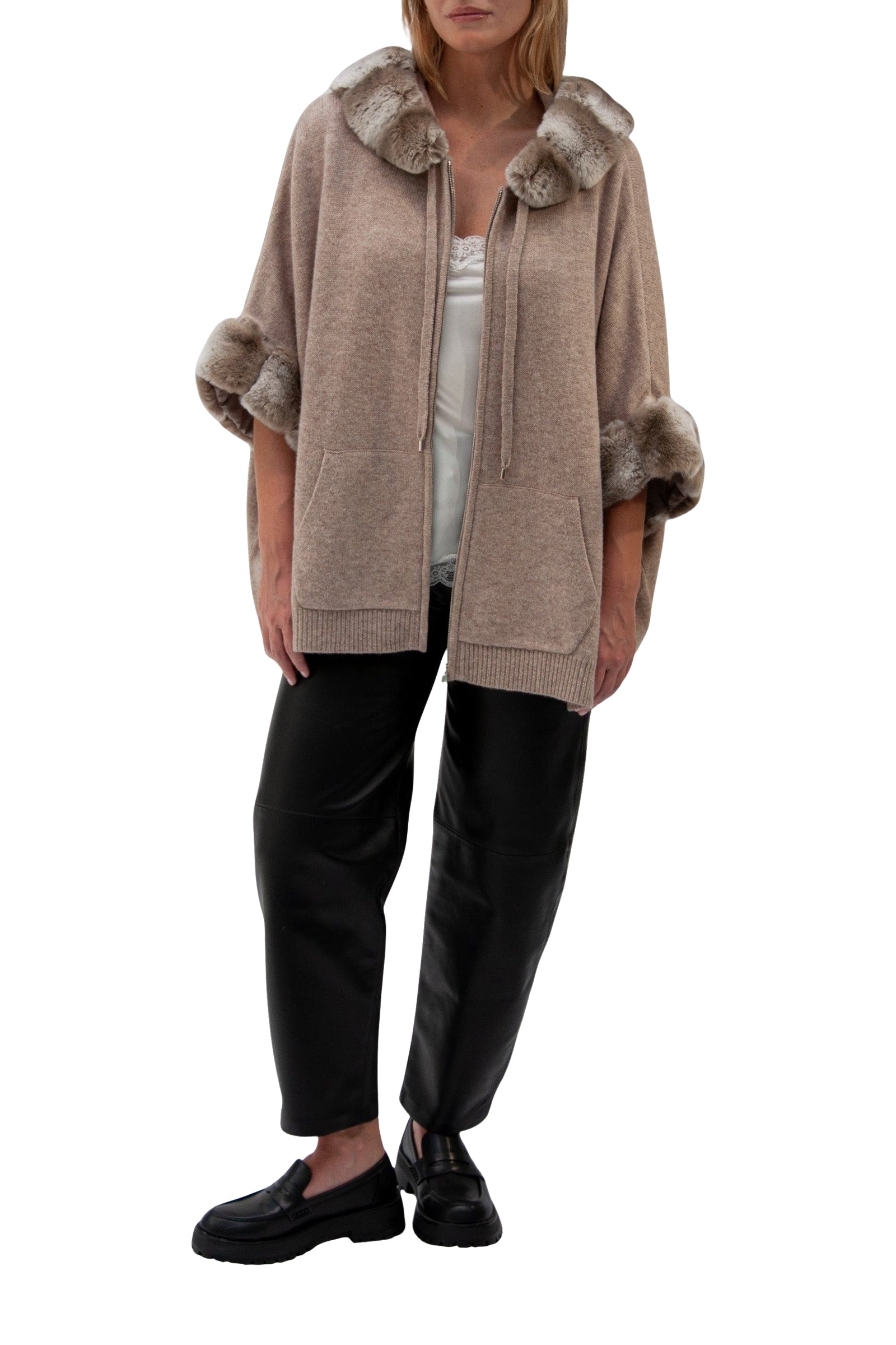 1 QTY NEW GILET FOURRURE REX CHINCHILLA