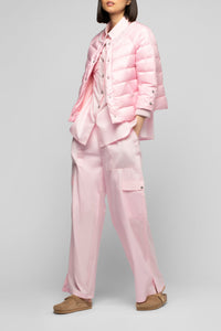 Lightweight Daloa round-neck 3/4-sleeve down jacket - Dragée