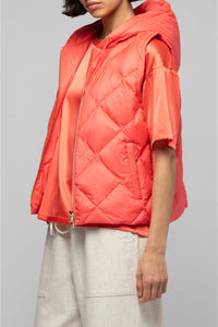 Damelis short sleeveless down jacket - Coral