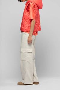 Damelis short sleeveless down jacket - Coral