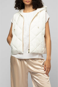 Damelis short sleeveless down jacket - White
